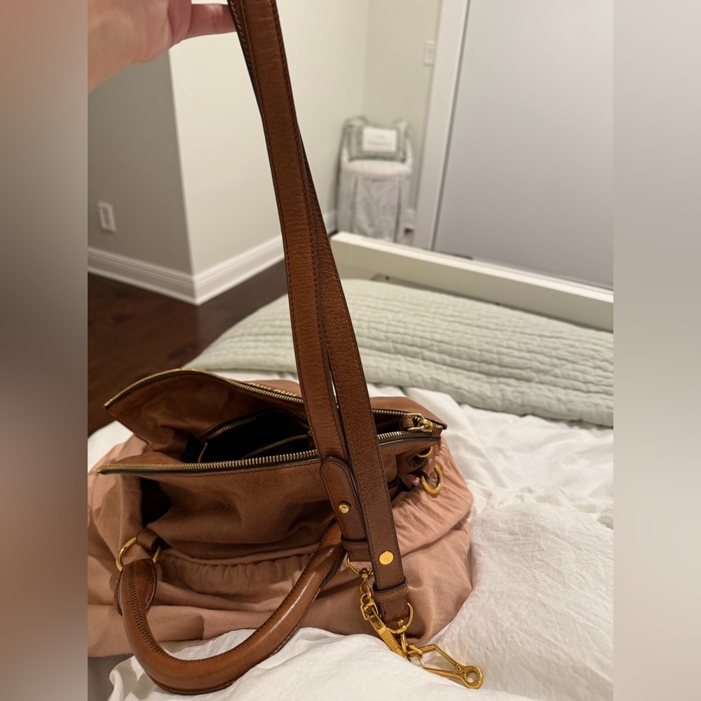 Miu Miu Vitello Lux Bow Bag Satchel - Picture 14 of 17